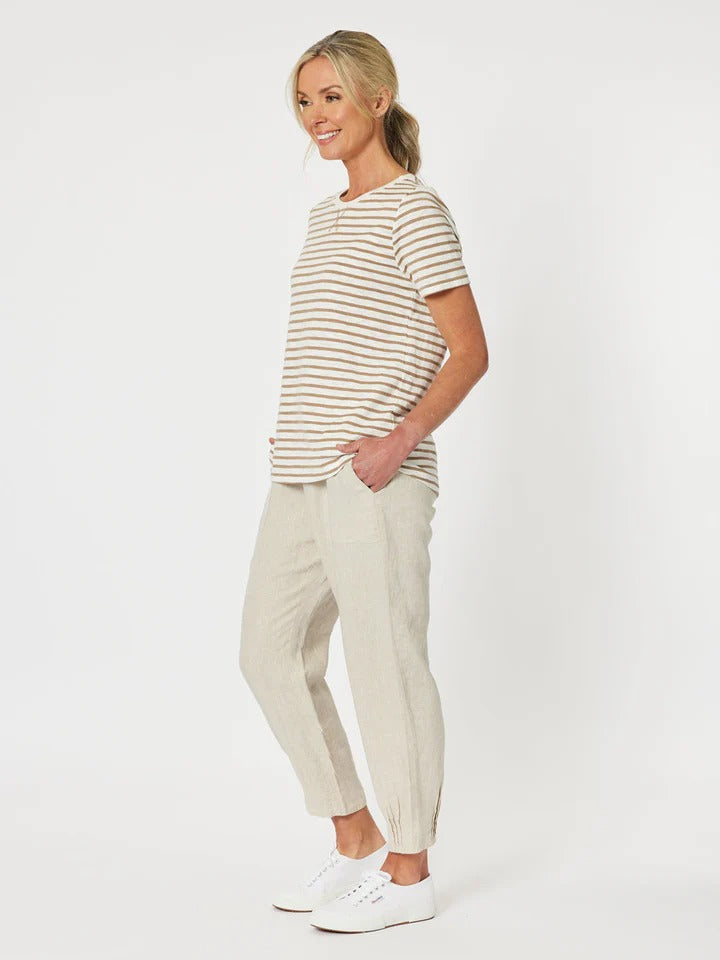 Sarah Ribbed Waist Pant Natural