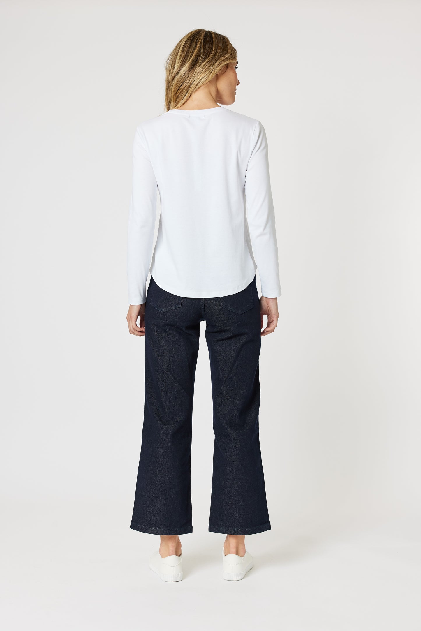 GS L/S Crew Neck Top White