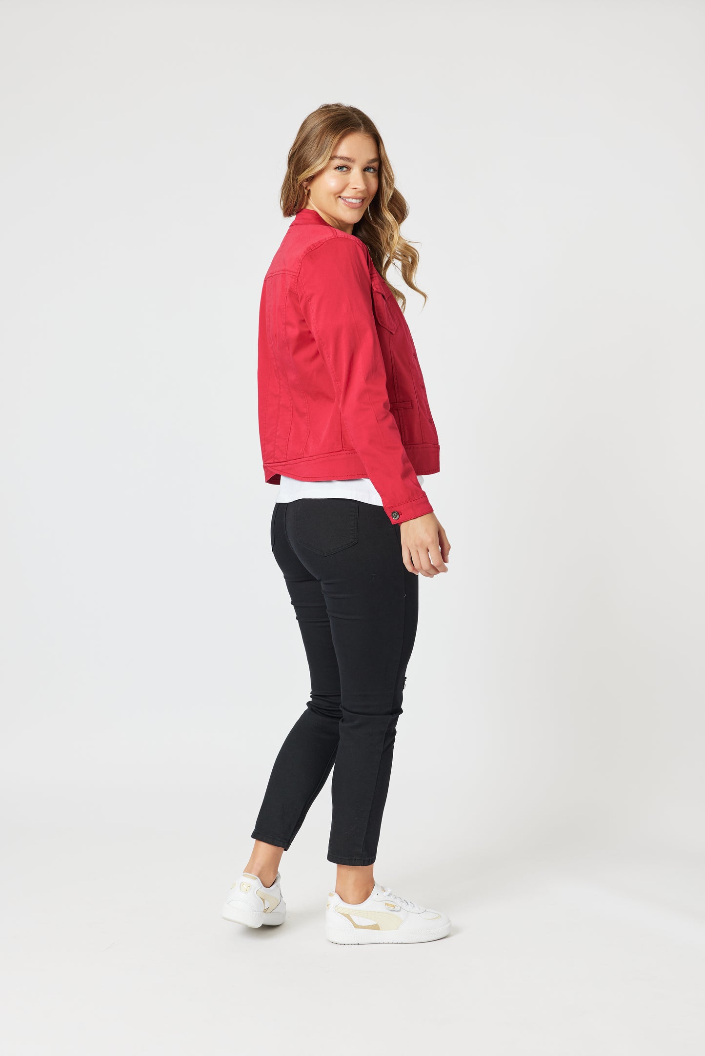 Maggie Denim Jacket RED