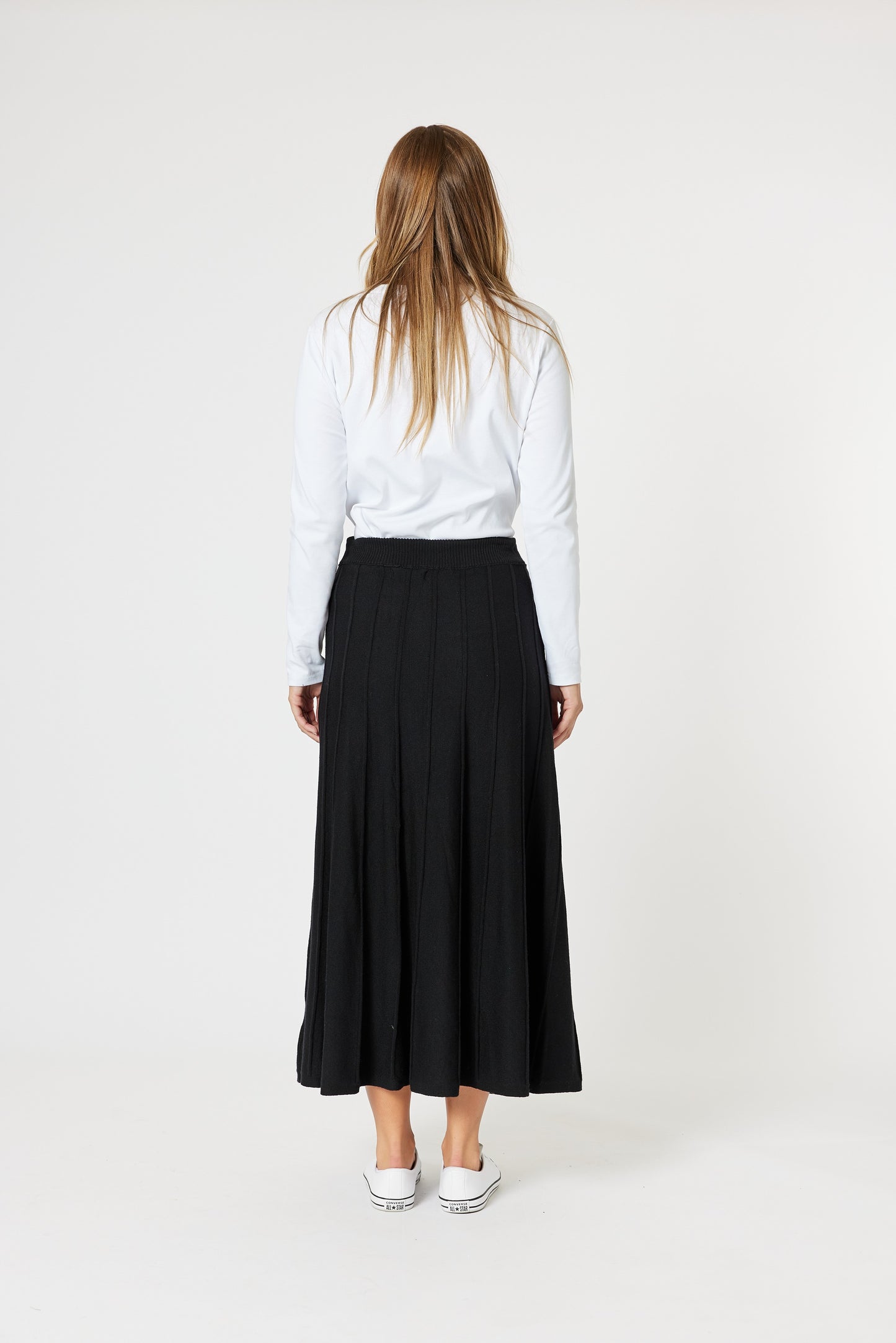 Kate Long Knit Skirt Black
