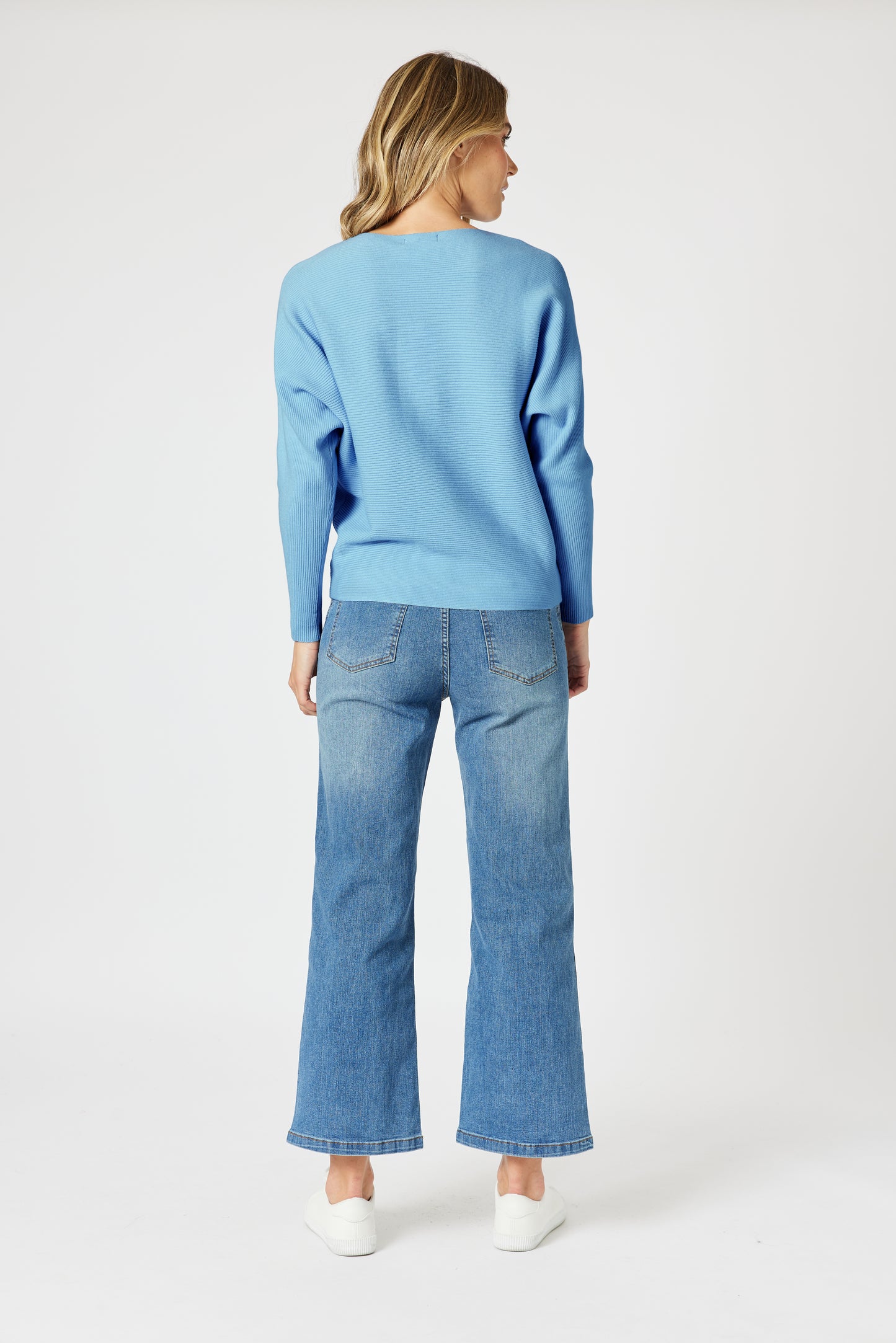 Carmen Batwing Knit Paradise Blue