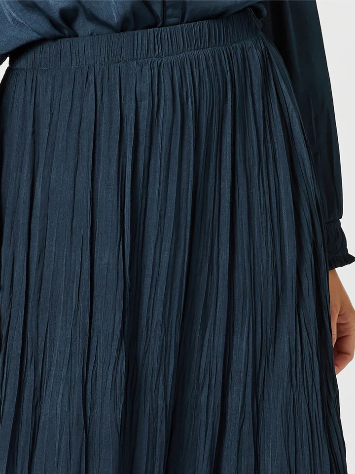 Crushed Lux Skirt Navy