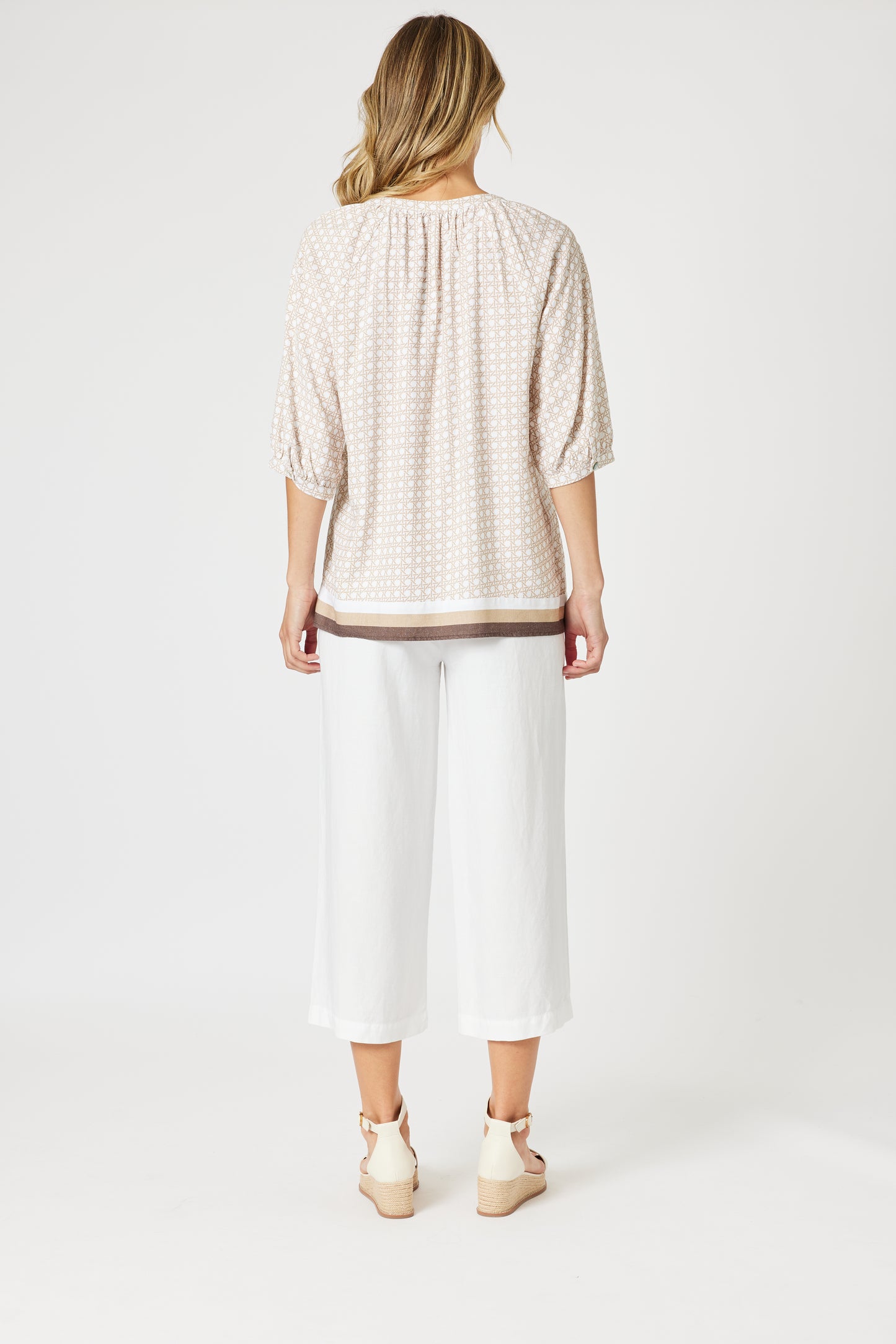 Lino Wide Leg Pant White