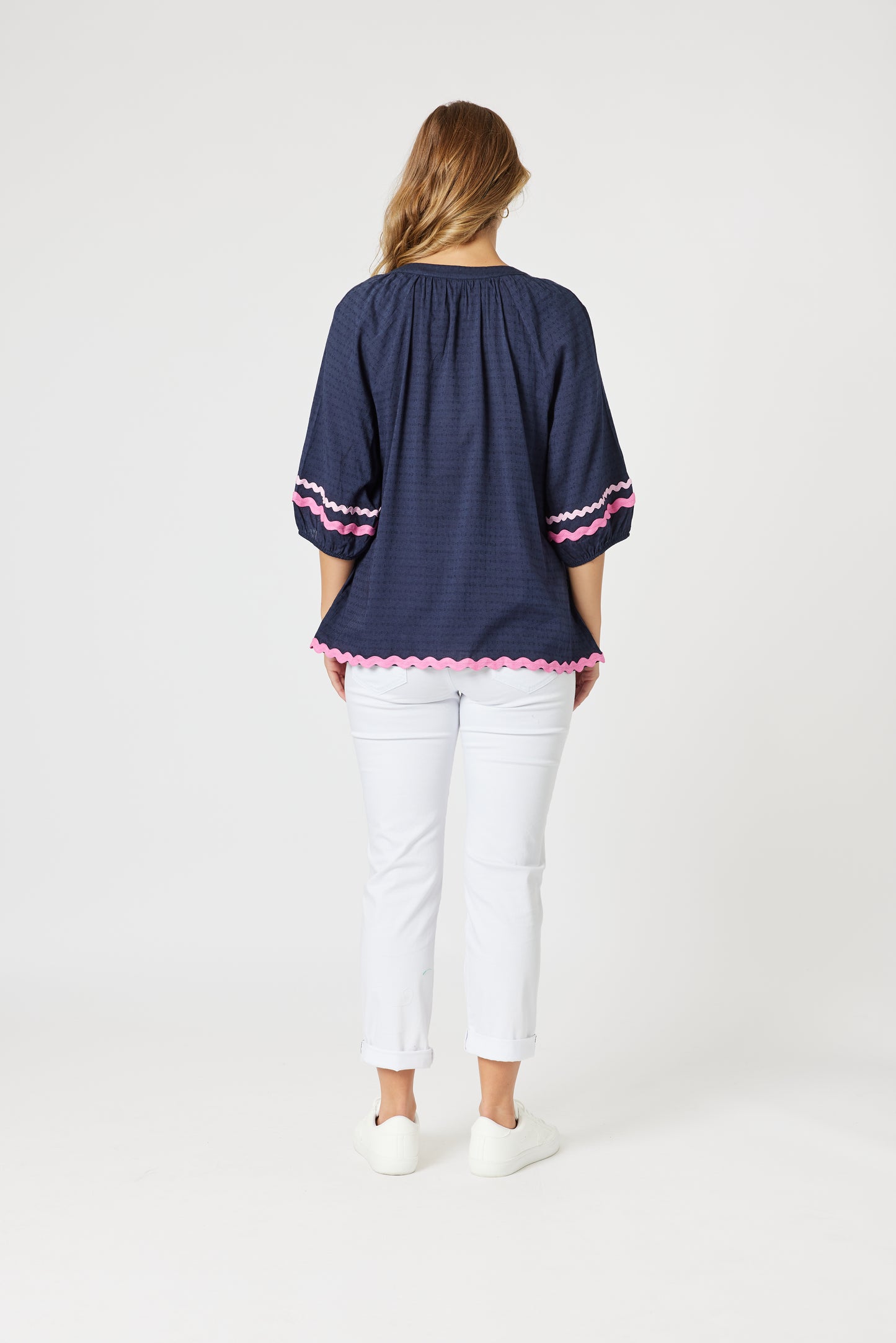 Ric Rack Top Navy