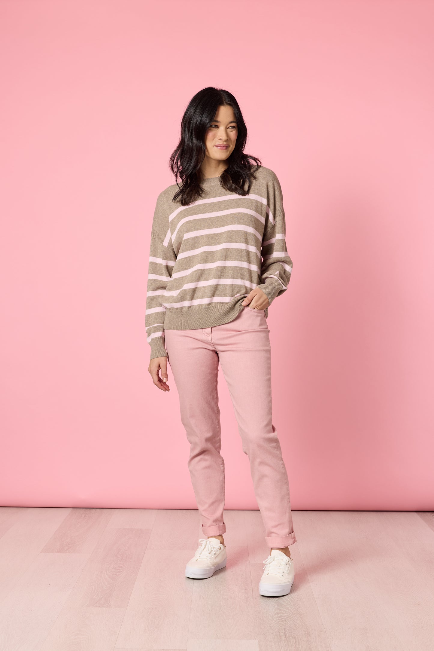 Idaho Stripe Knit Natural Blush