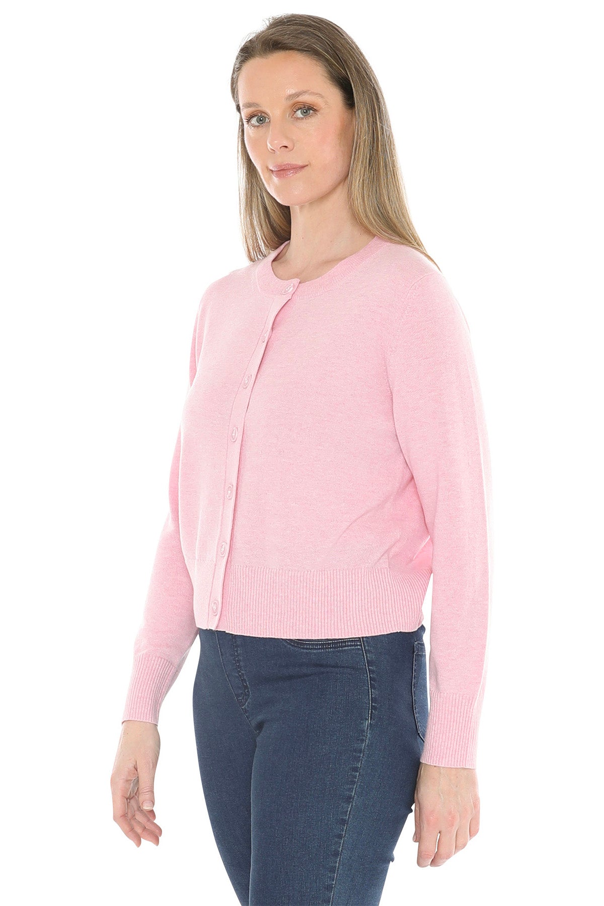 Button Through Cardi Sherbert Marl