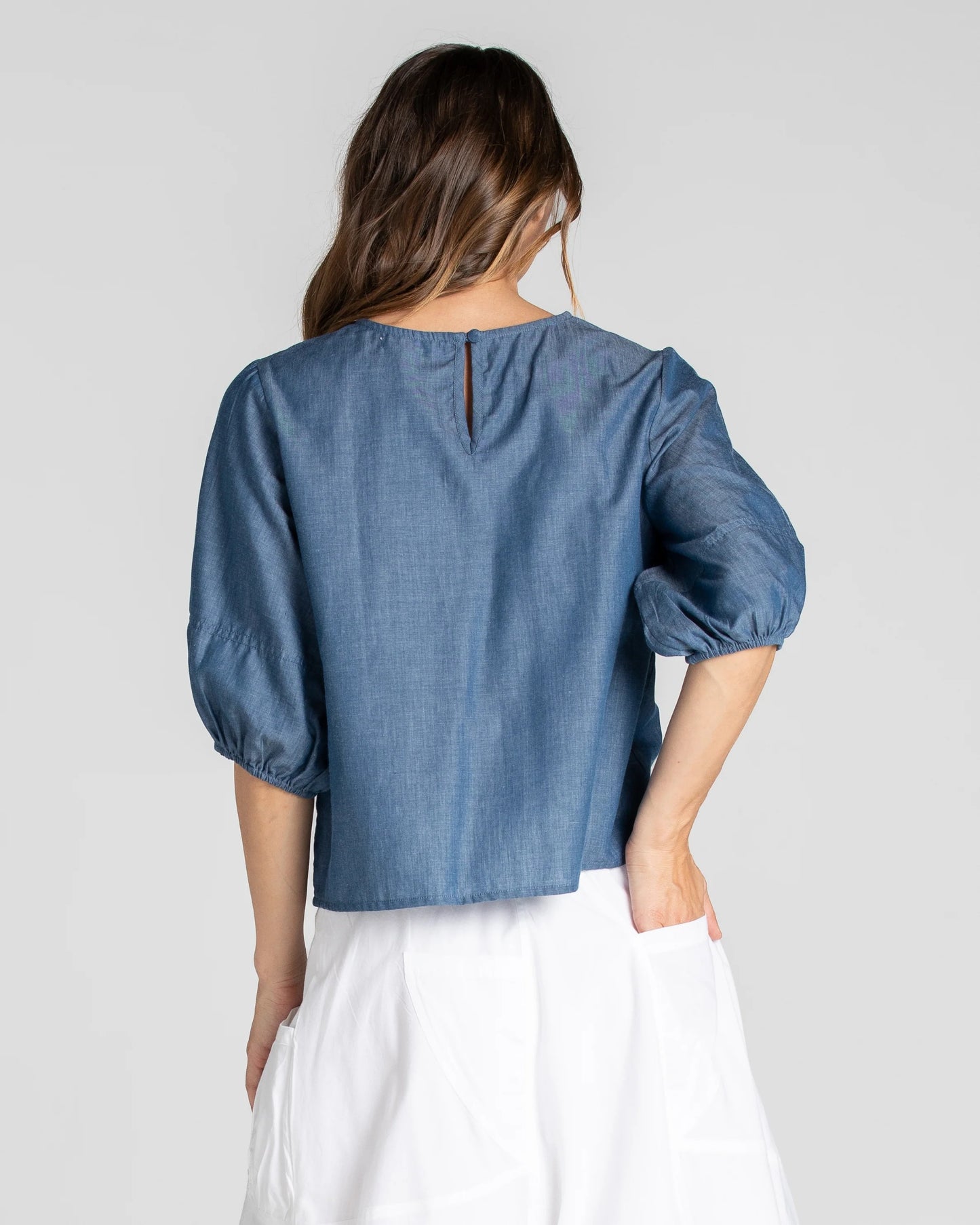 Ava Top Chambray