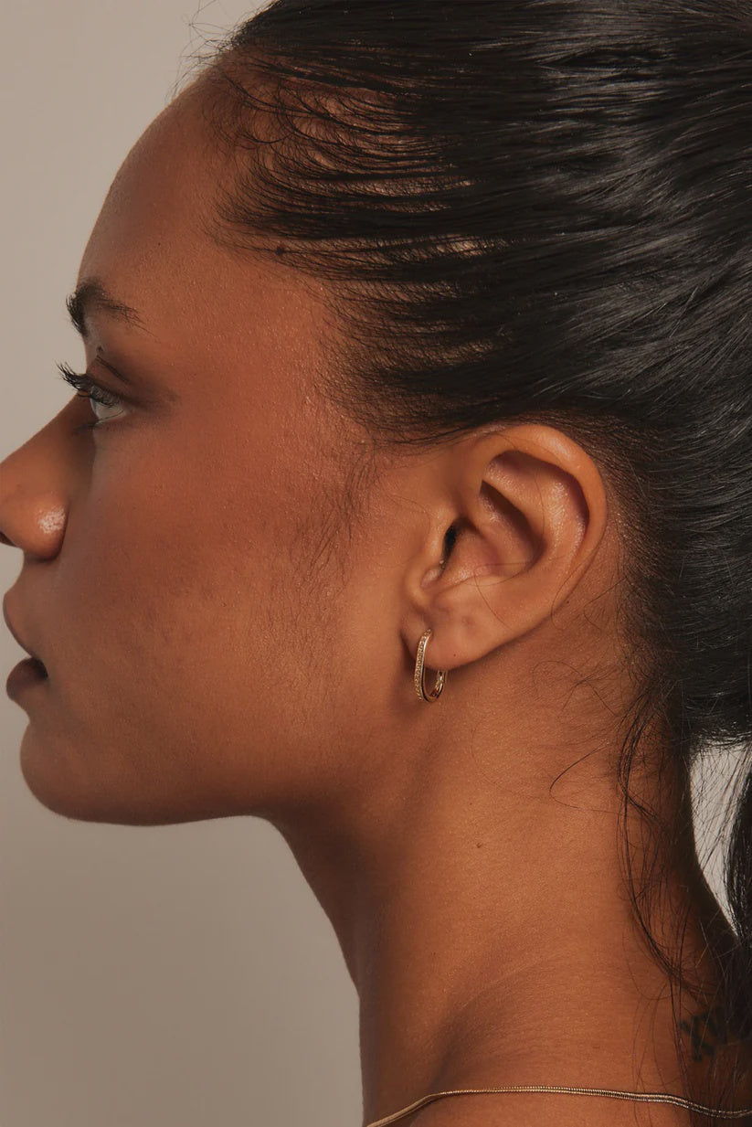 Diamante Oval Hoop Earing