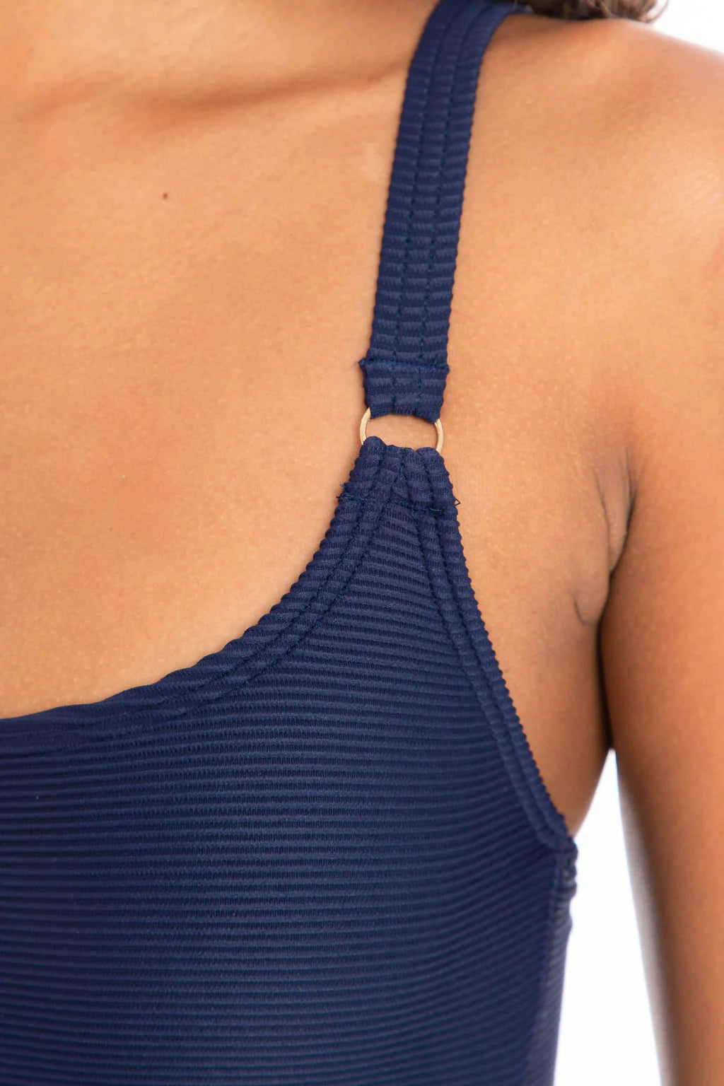 Textured Navy Scoop Neck