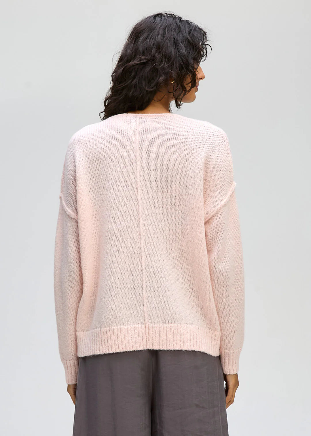 Hug Me V Neck Fluffy Blush