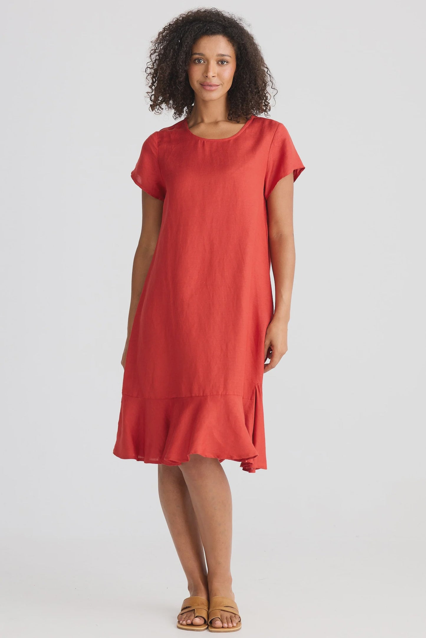 Hepburn Dress Cherry Linen