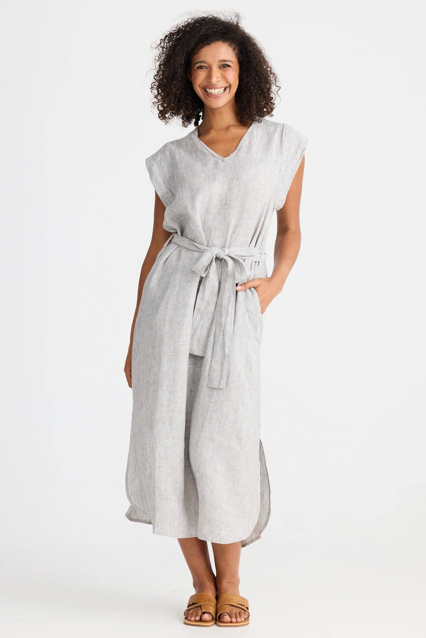 Sebou Dress Charcoal Fleck