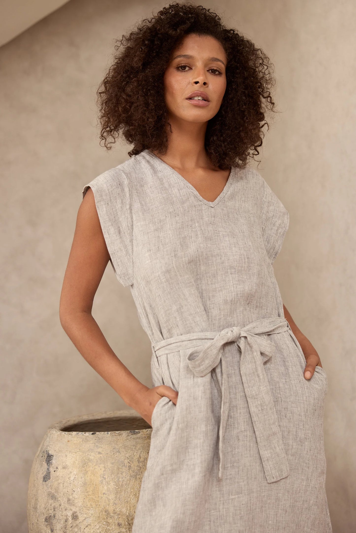 Sebou Dress Charcoal Fleck