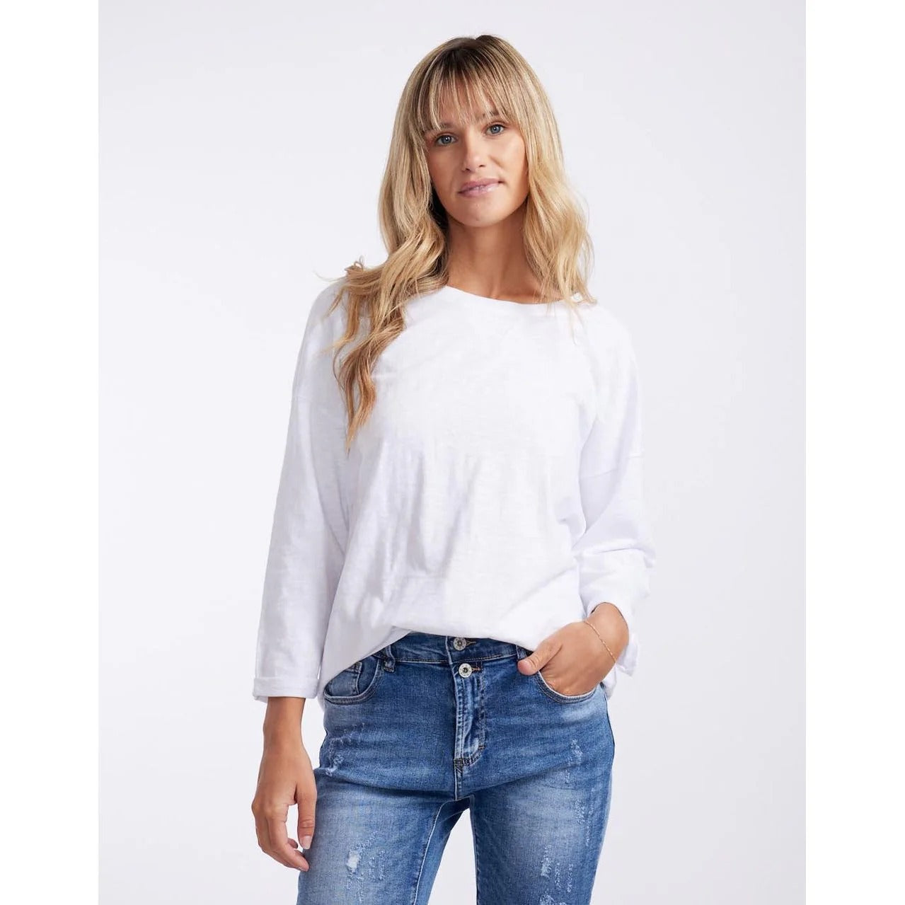 Annie 3/4 Sleeve White
