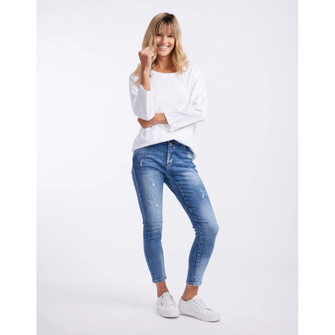 Annie 3/4 Sleeve White