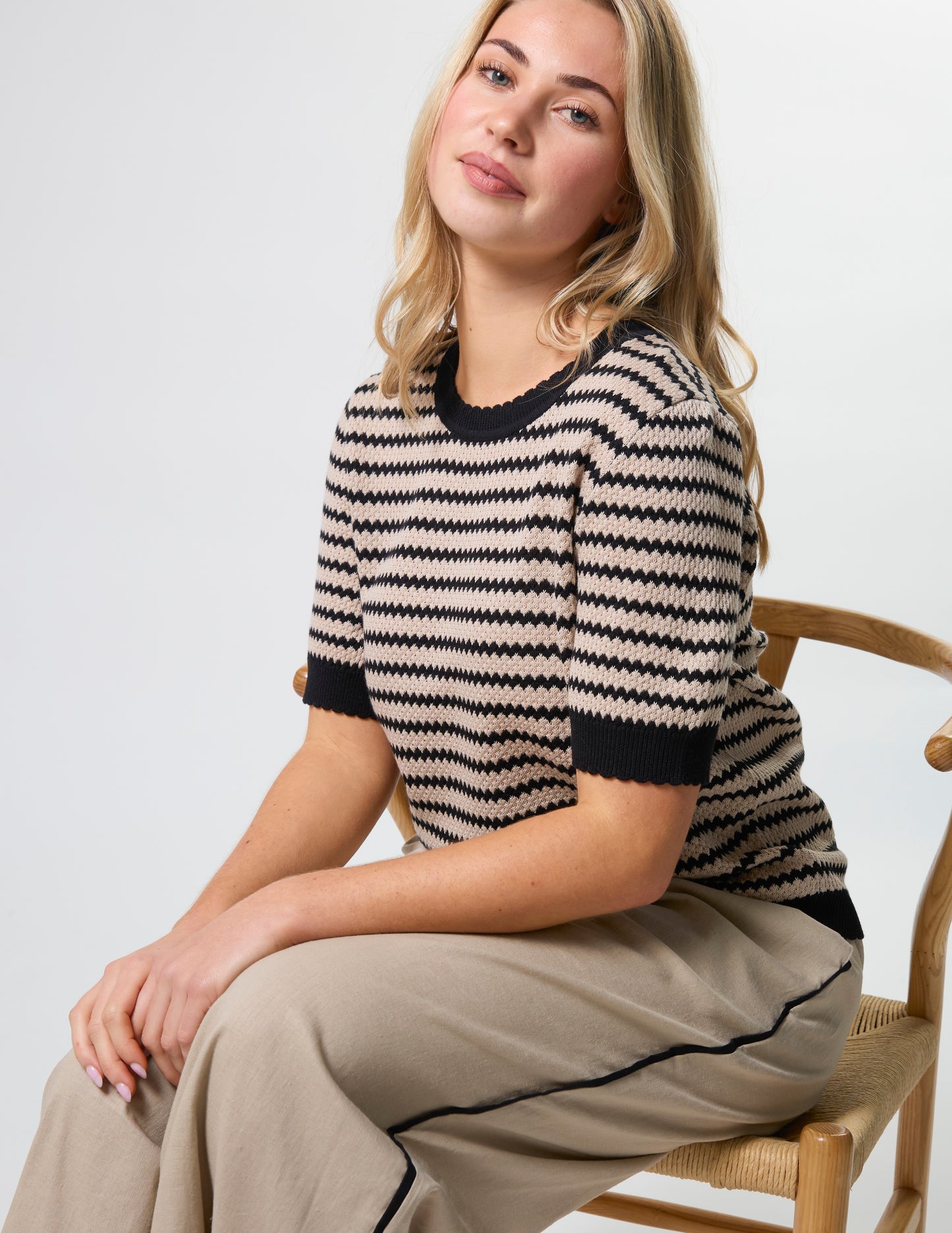 Charly Knit Sand Stripe