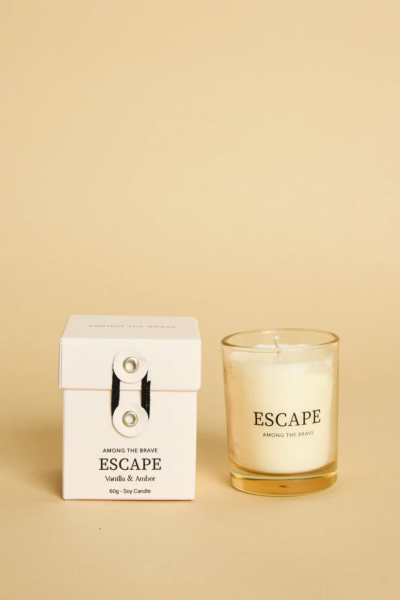 Escape Vanilla + Amber 60g Soy Candle