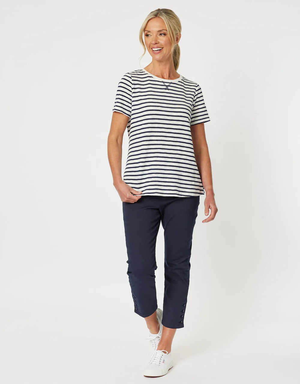 Classic Stripe Tee Navy