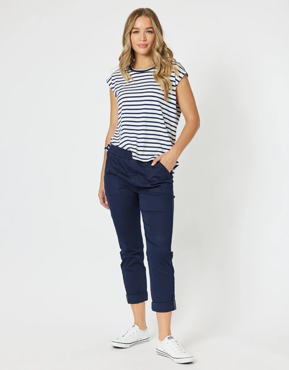 Isabella Cotton Pant Navy
