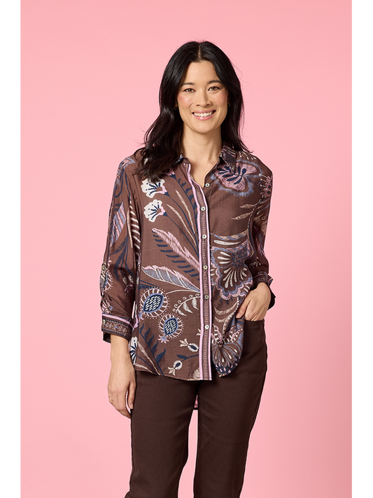 Montana Print Shirt Coffee Multi