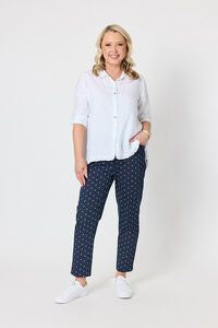 Tropez Print Pant Navy/White
