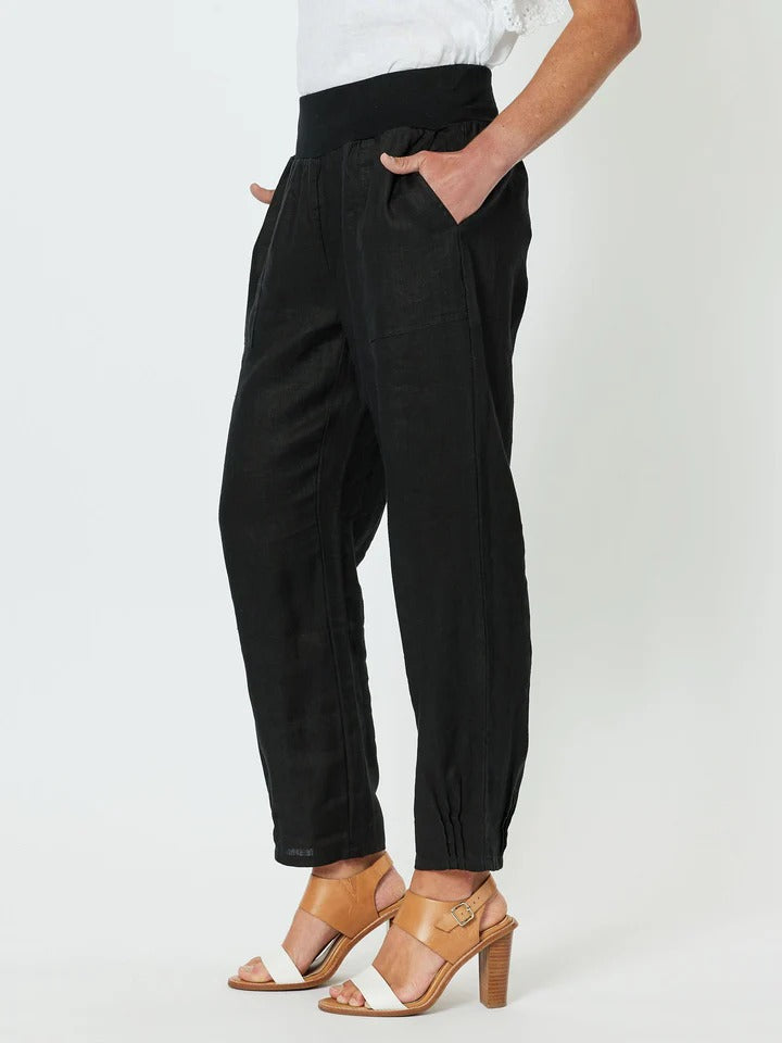 Sarah Ribbed Waist Pant Black