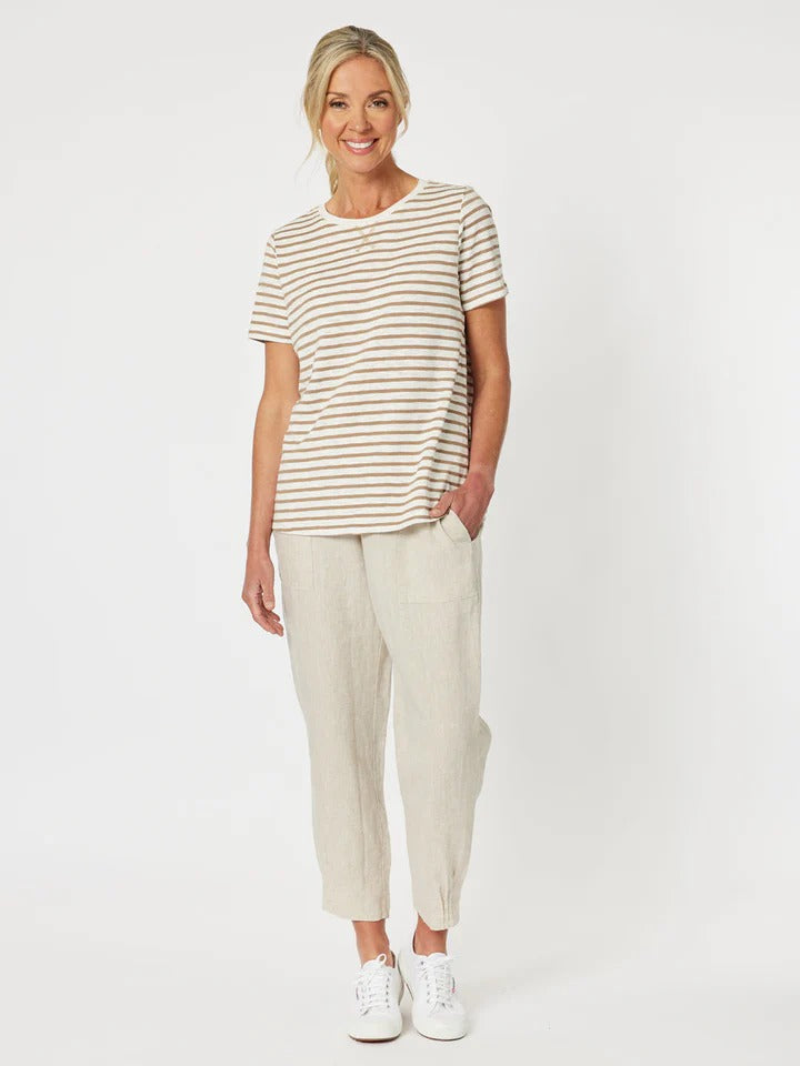 Sarah Ribbed Waist Pant Natural