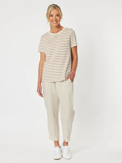 Sarah Ribbed Waist Pant Natural