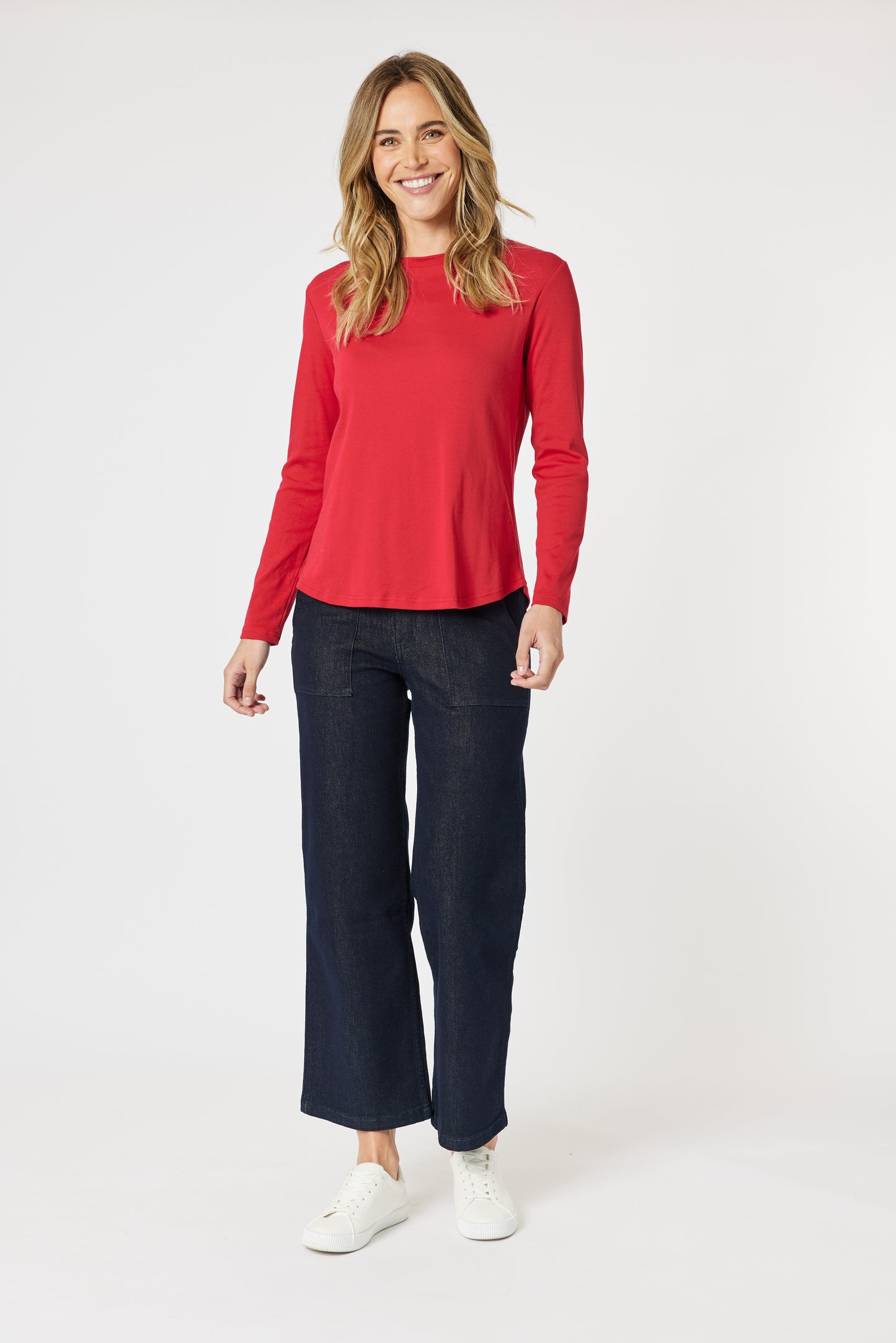 GS L/S Crew Neck Top Red