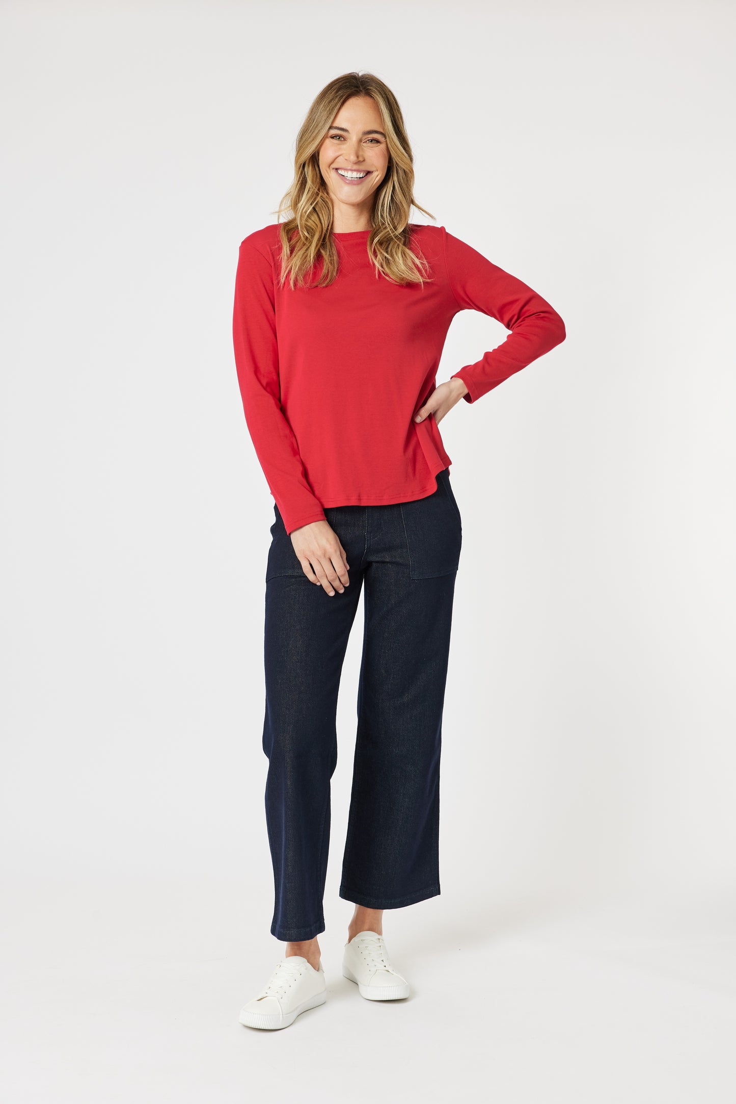 GS L/S Crew Neck Top Red