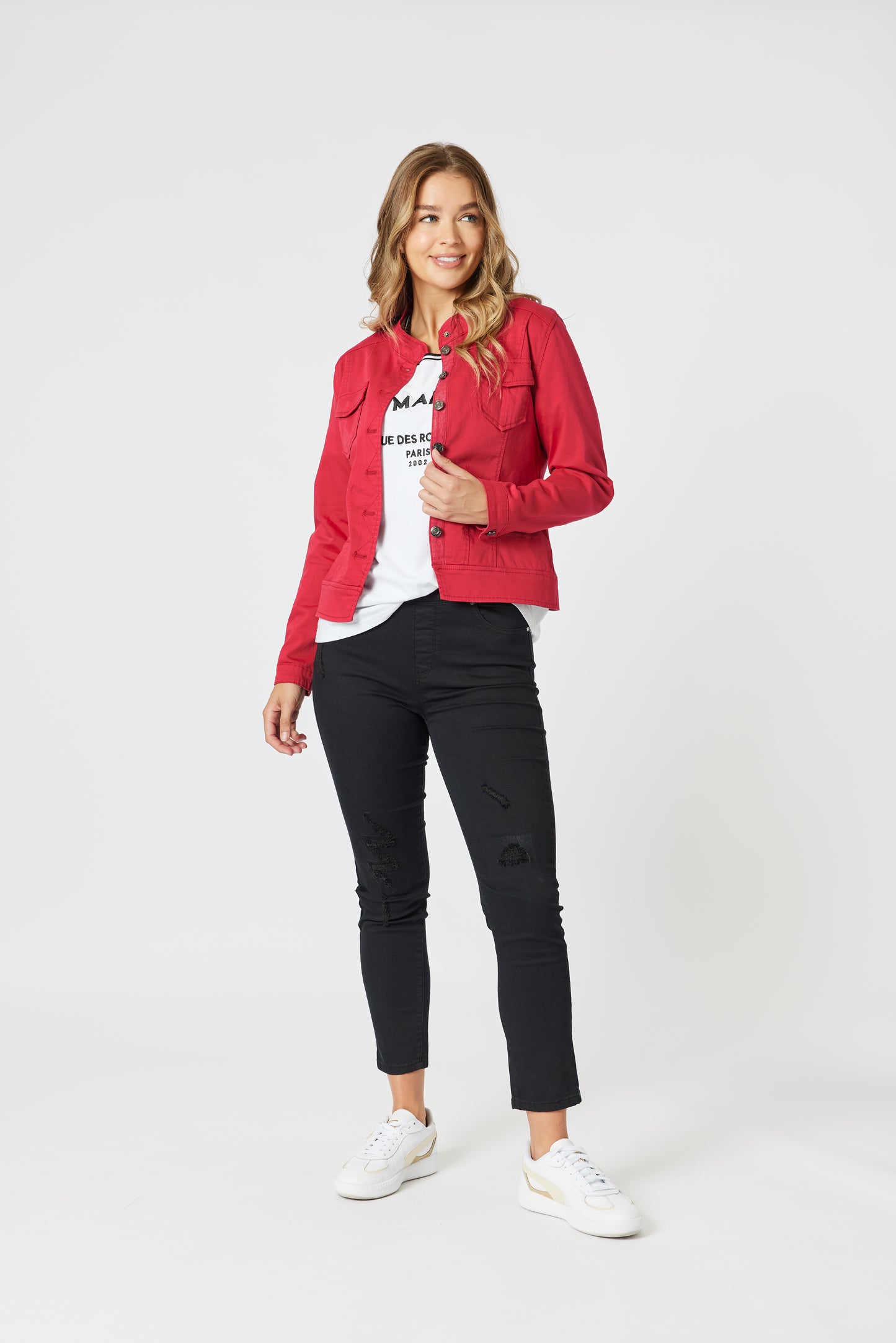 Maggie Denim Jacket RED