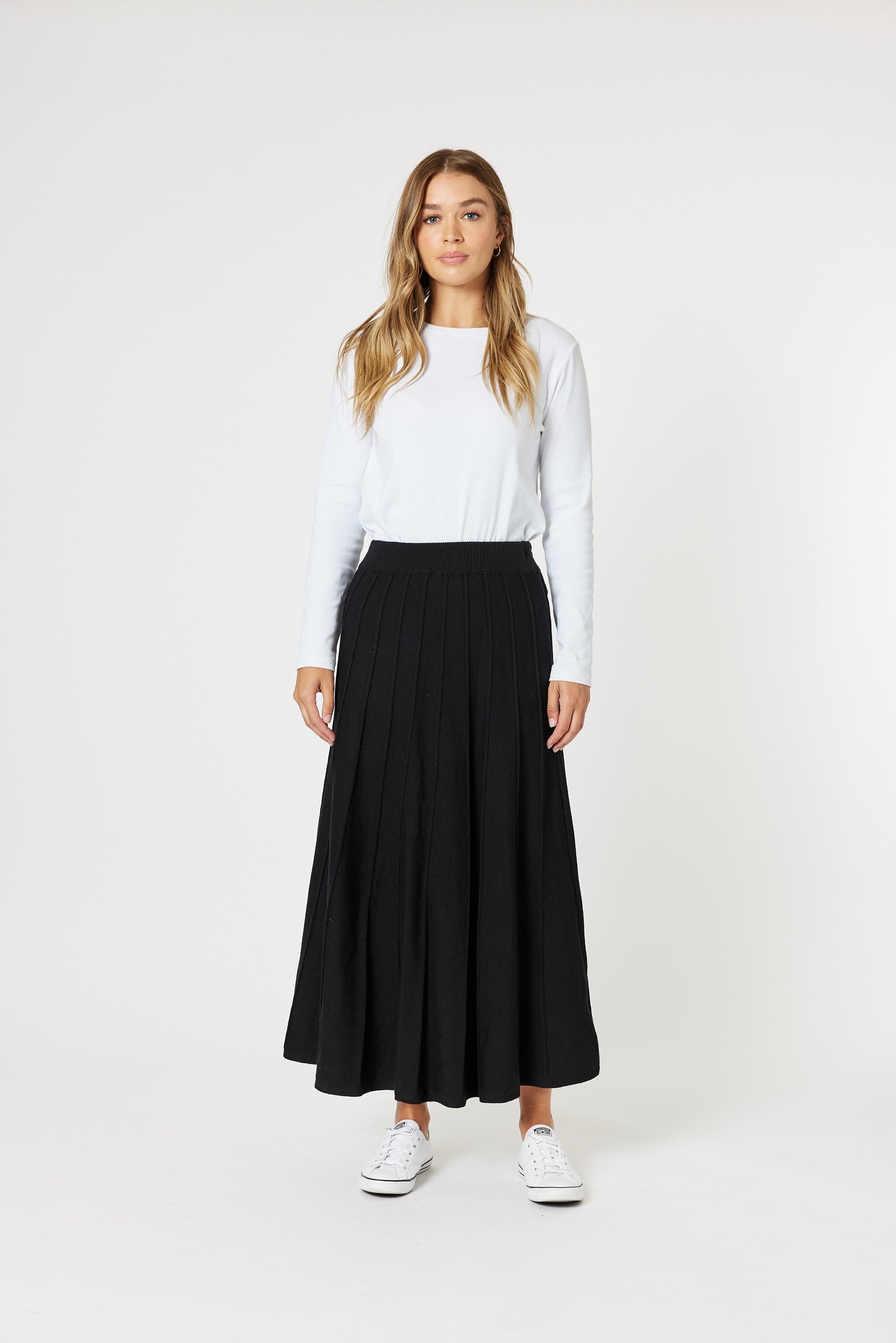 Kate Long Knit Skirt Black