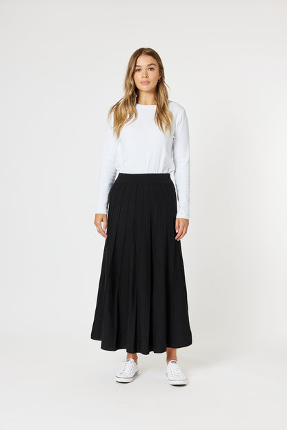 Kate Long Knit Skirt Black