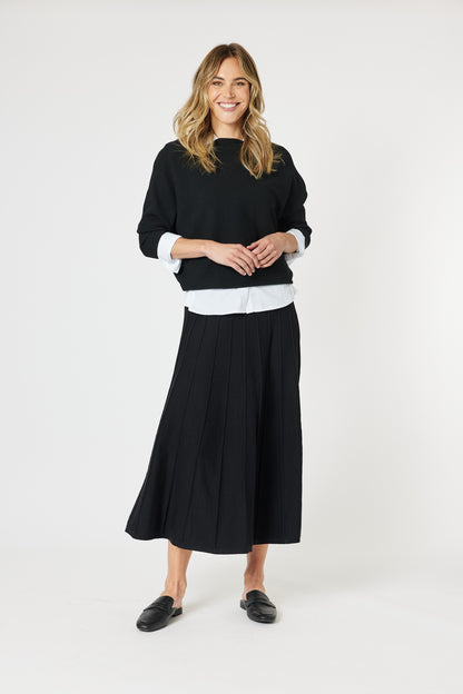 Kate Long Knit Skirt Black