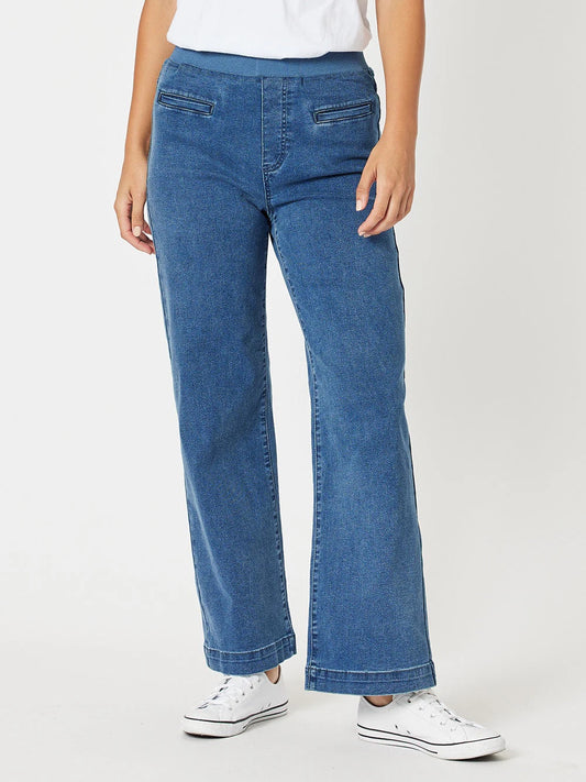 Maddy Pull On Wide Leg Jean Denim