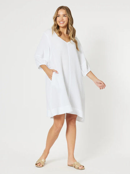 Byron Cotton Dress White