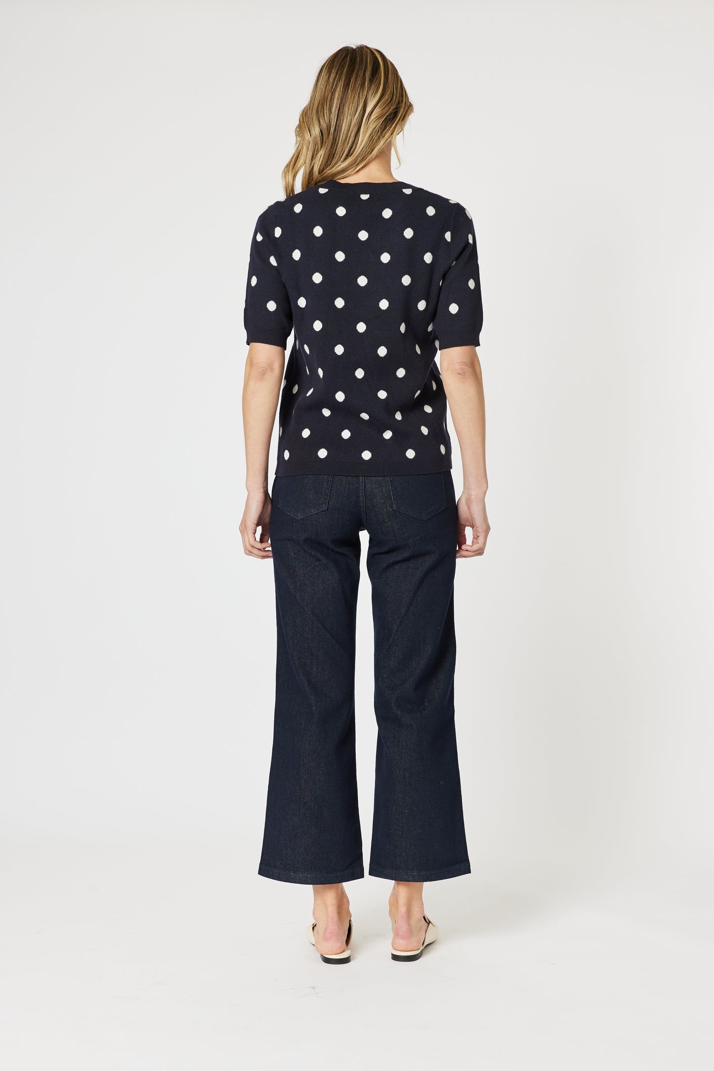 Ascot Top Navy/White