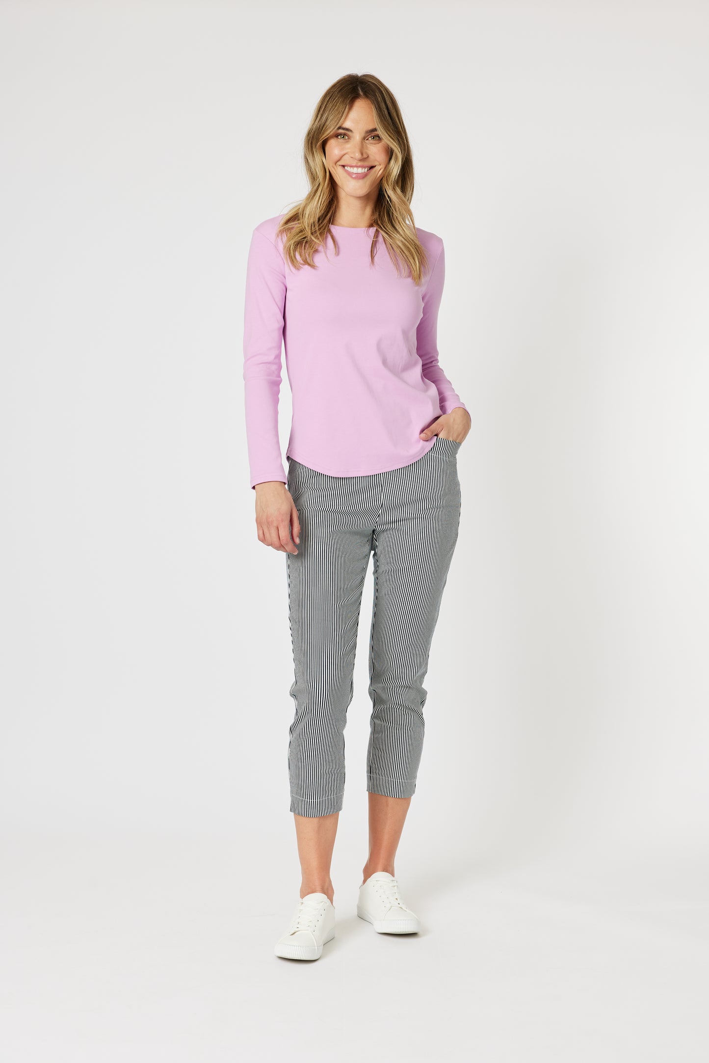 Sorrento Stripe Pant Navy/White