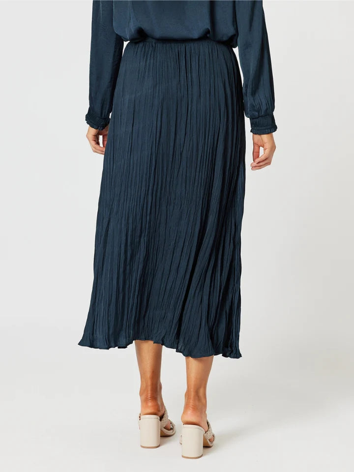 Crushed Lux Skirt Navy