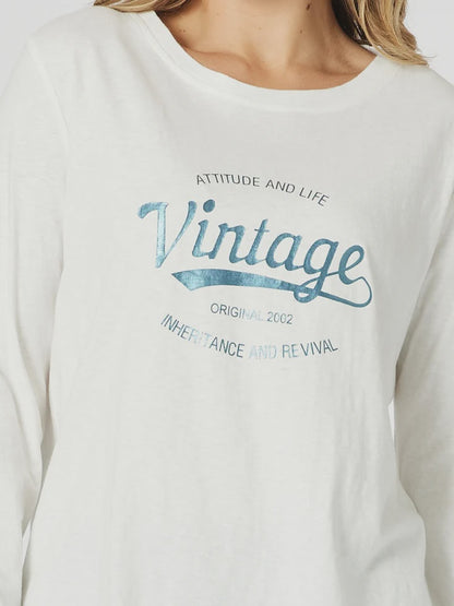 Vintage Tee White/Denim