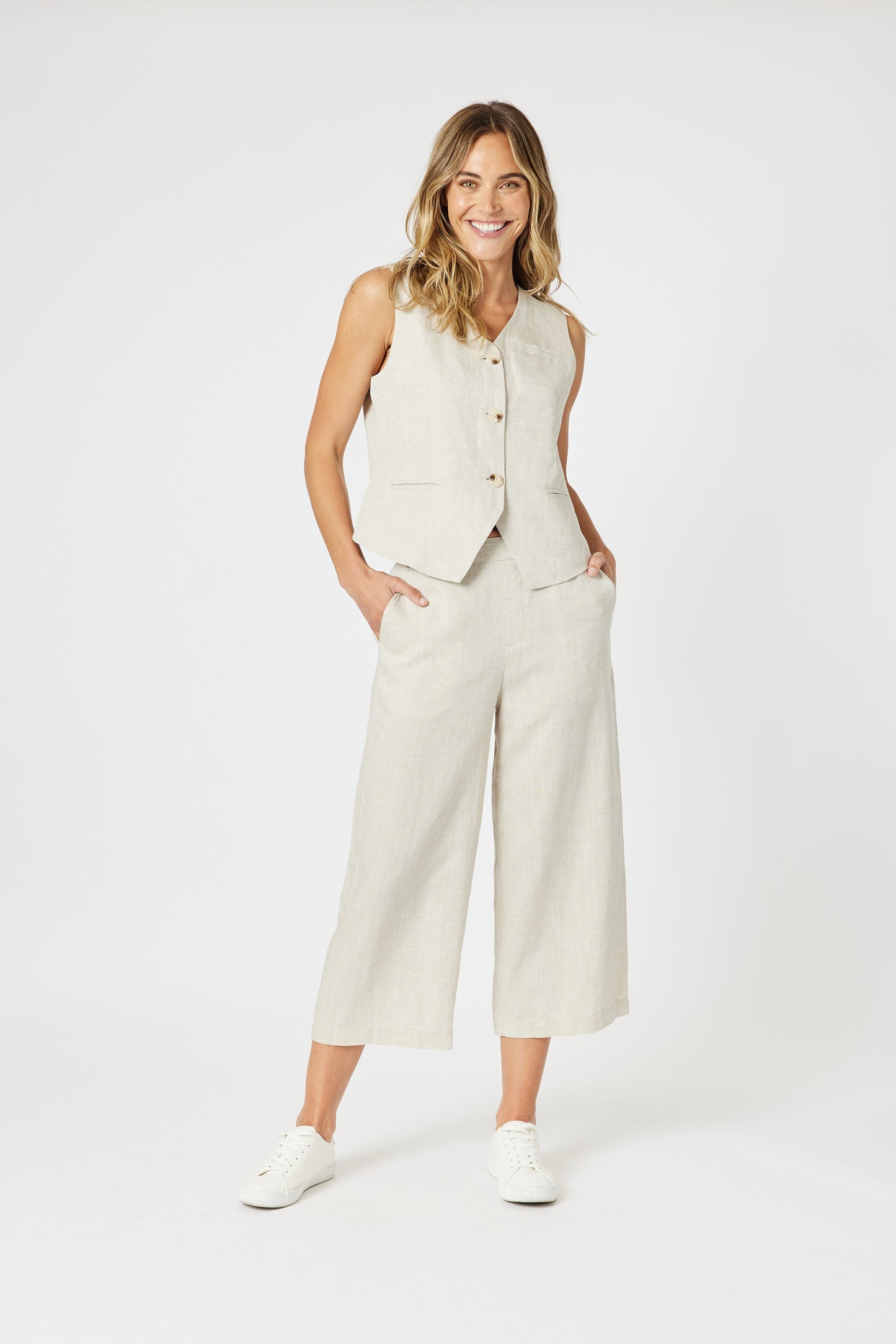 Lino Wide Leg Pant Natural