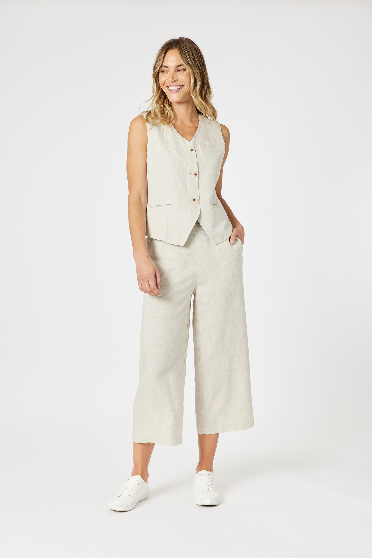 Lino Wide Leg Pant Natural