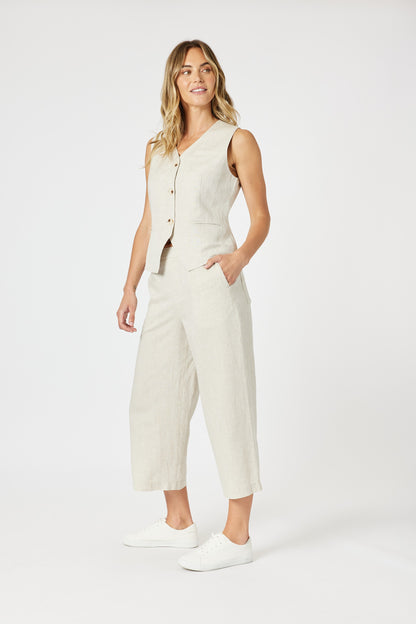 Lino Wide Leg Pant Natural