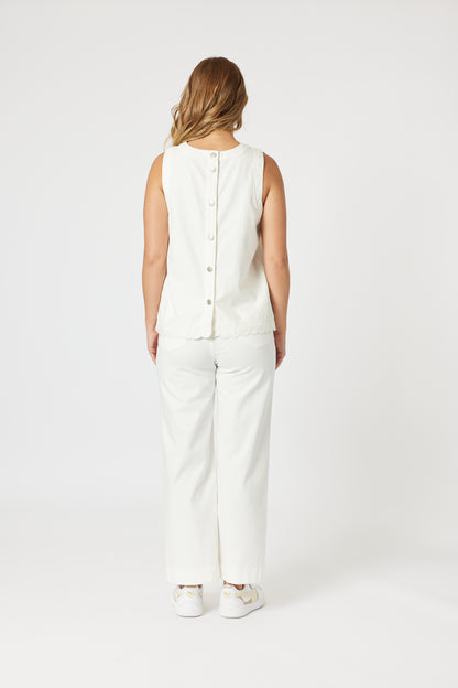 Charlie Denim Top Ivory