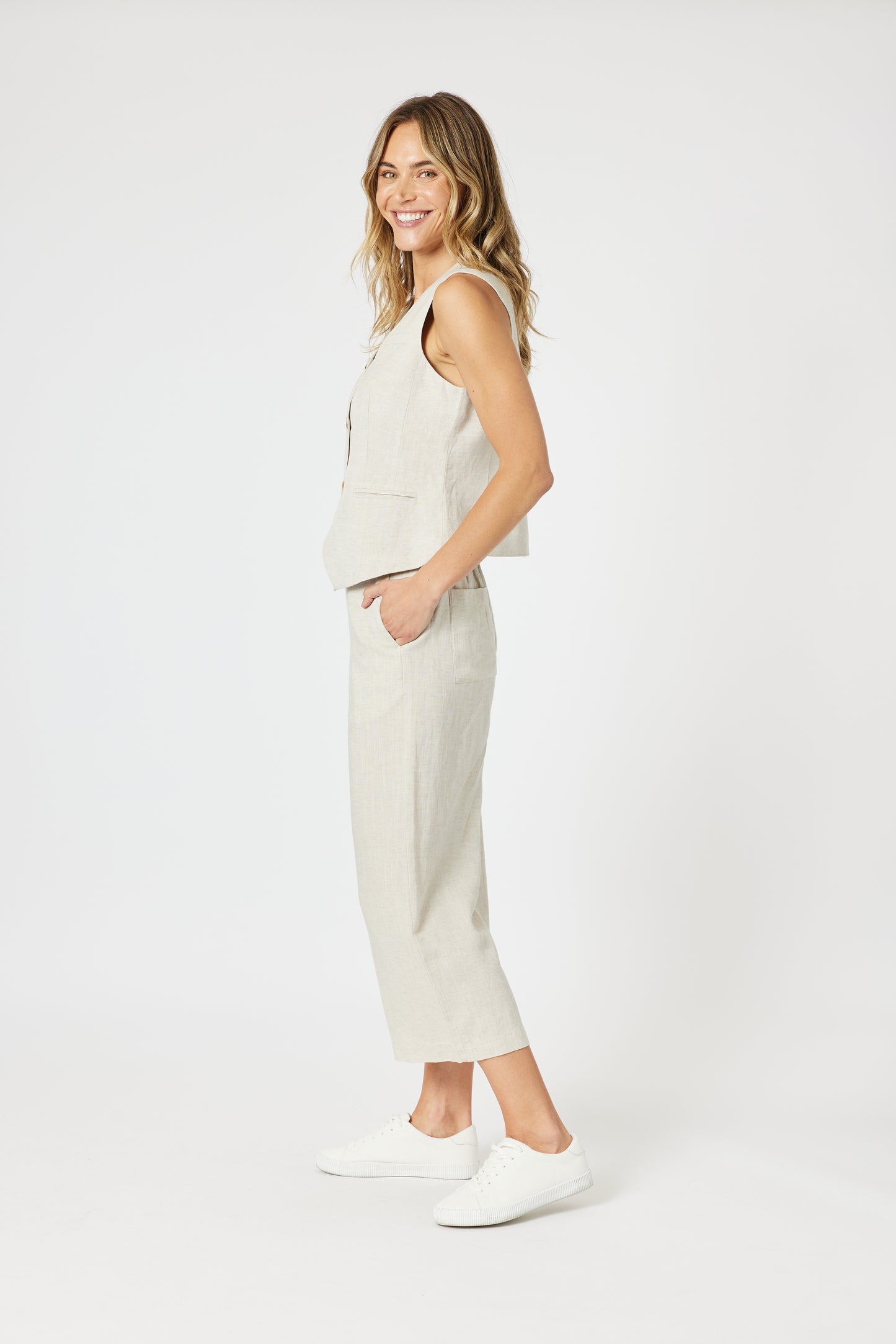 Lino Wide Leg Pant Natural