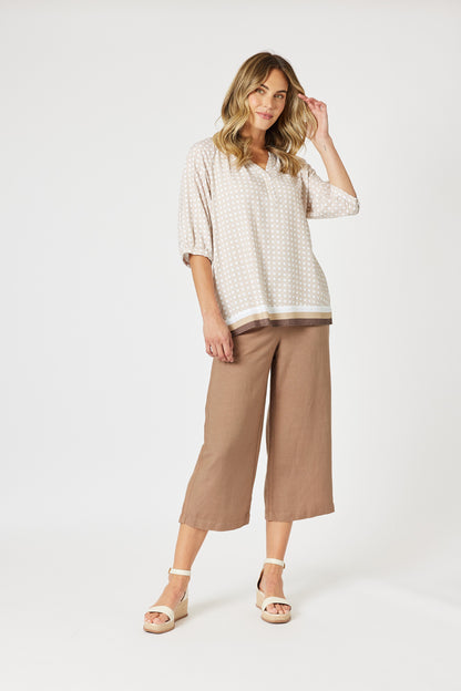 Lino Wide Leg Pant Nutmeg