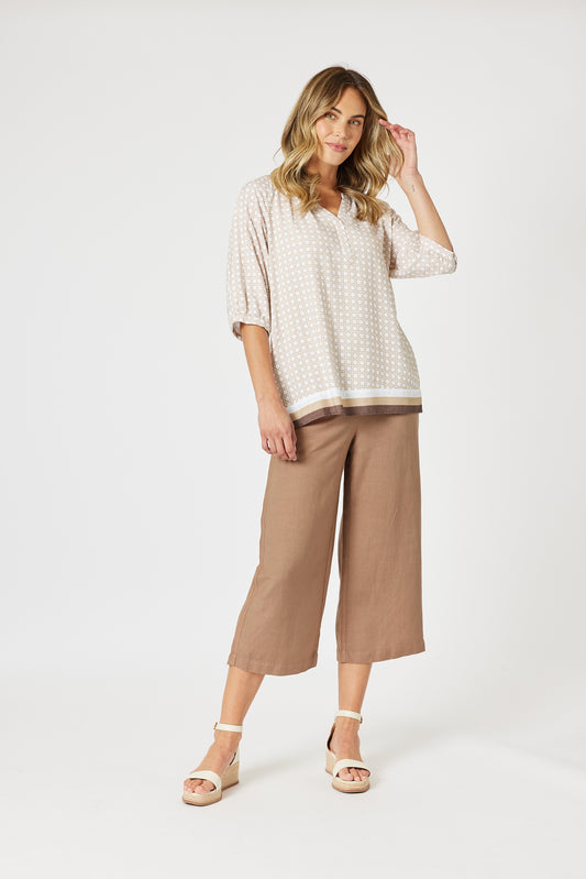 Lino Wide Leg Pant Nutmeg