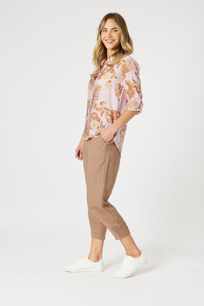 Lino Tapered Pant Nutmeg