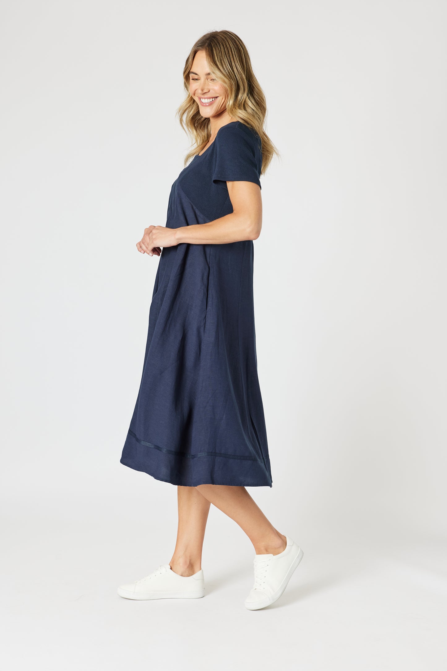 Lino Le Marais Dress Navy