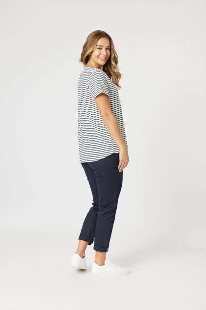 New Isabella Cotton Pant Navy